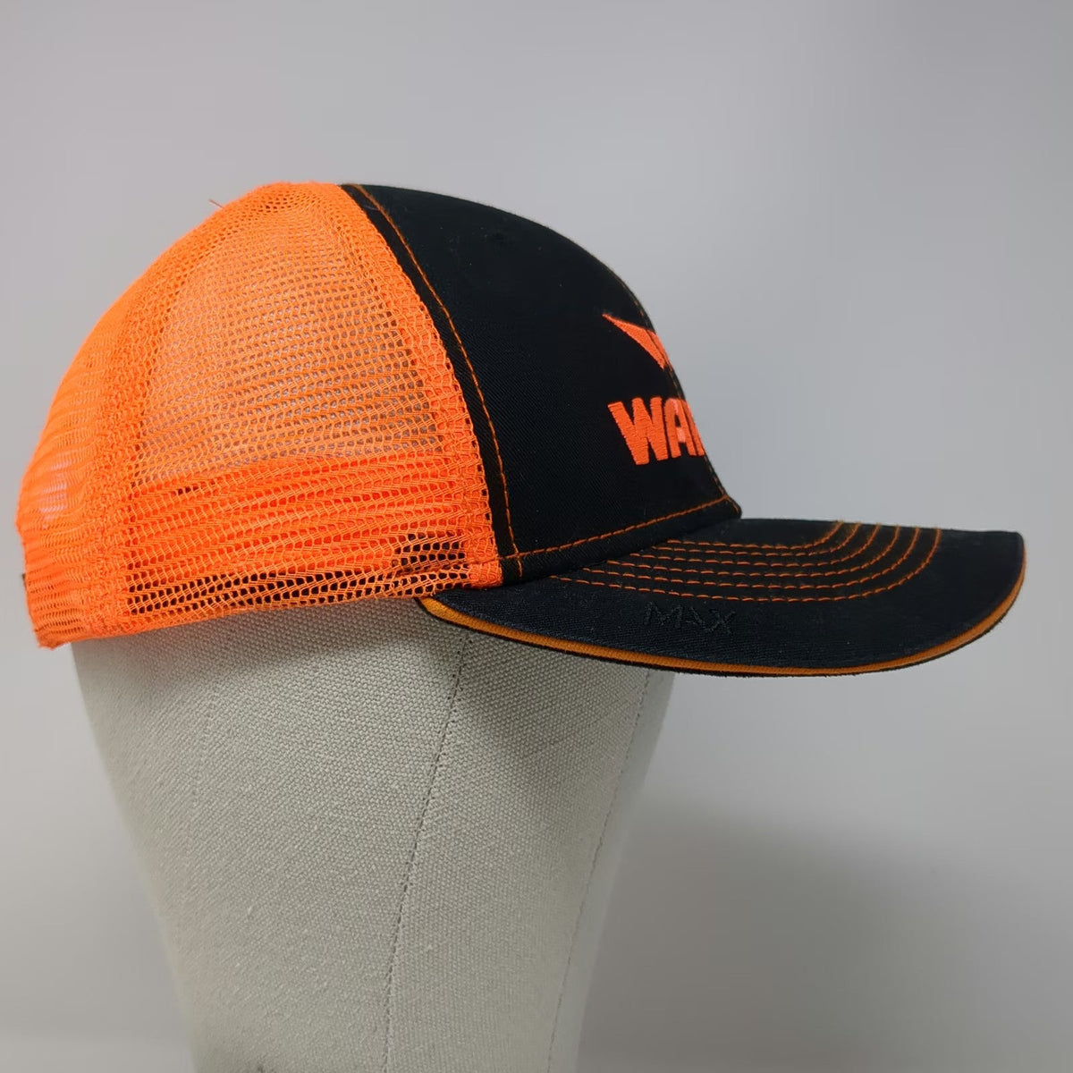 Warne Trucker Hat Black Orange One Size American Flag Mesh Contrast Stitching