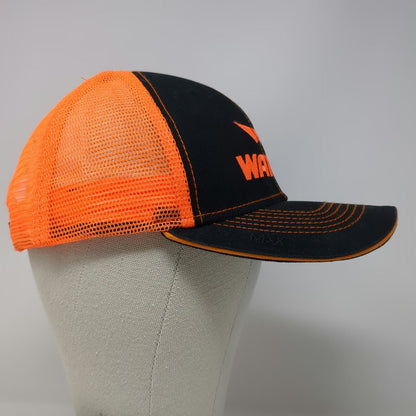 Warne Trucker Hat Black Orange One Size American Flag Mesh Contrast Stitching