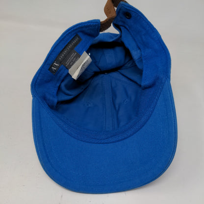 Armani Exchange Slideback Hat Blue One Size Adjustable Emblem Eagle Blank