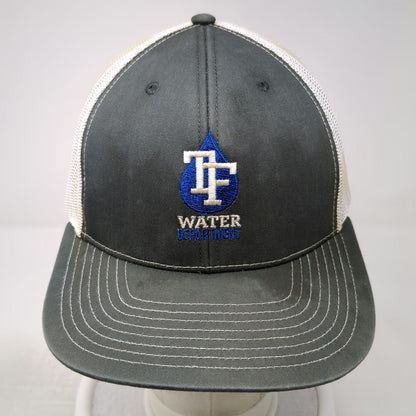 Richardson Trucker Hat Gray One Size TF Water Department Logo Snapback Mesh Cap