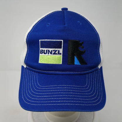 BUNZL Snapback Trucker Hat Blue One Size Adjustable Mesh Back Port Authority