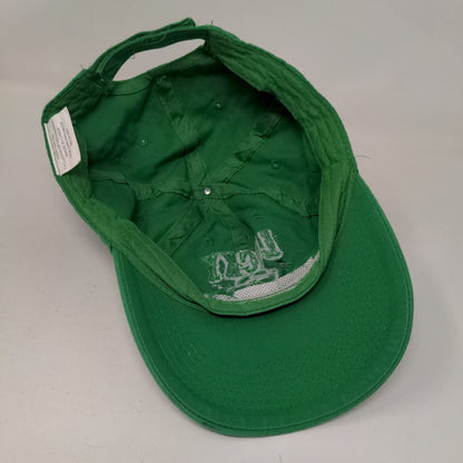 Lucky Strapback Hat Green OSFM Adjustable Embroidered 6 Panel Cotton