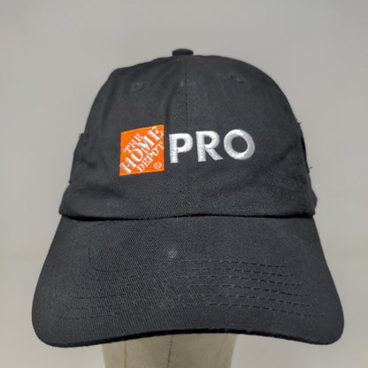 Home Depot Men's Strapback Hat Black Adjustable Embroidered Pro Logo 100% Cotton