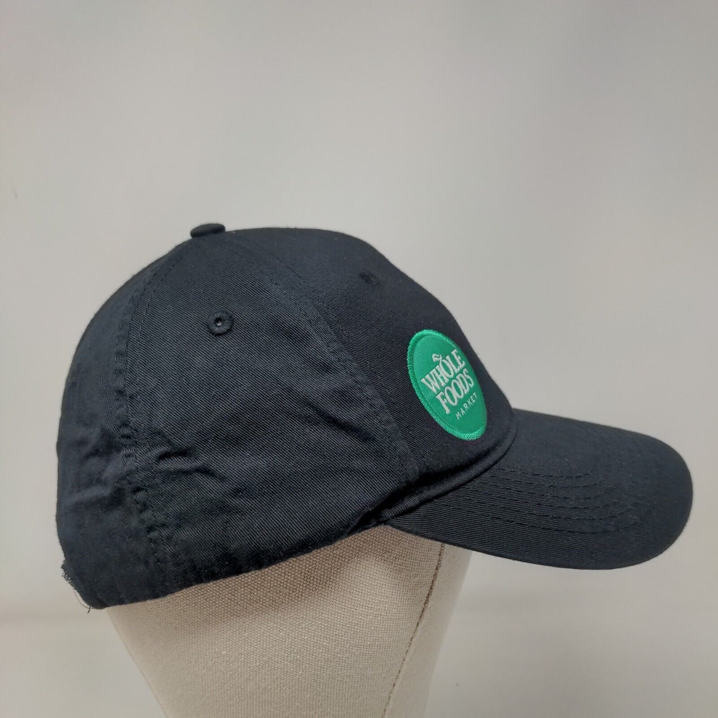 Whole Foods Market Blue OSFM Strapback Hat Adjustable Embroidered Vented Holes