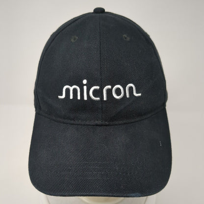 Micron Slideback Hat Black One Size Adjustable 6 Panel Embroidered