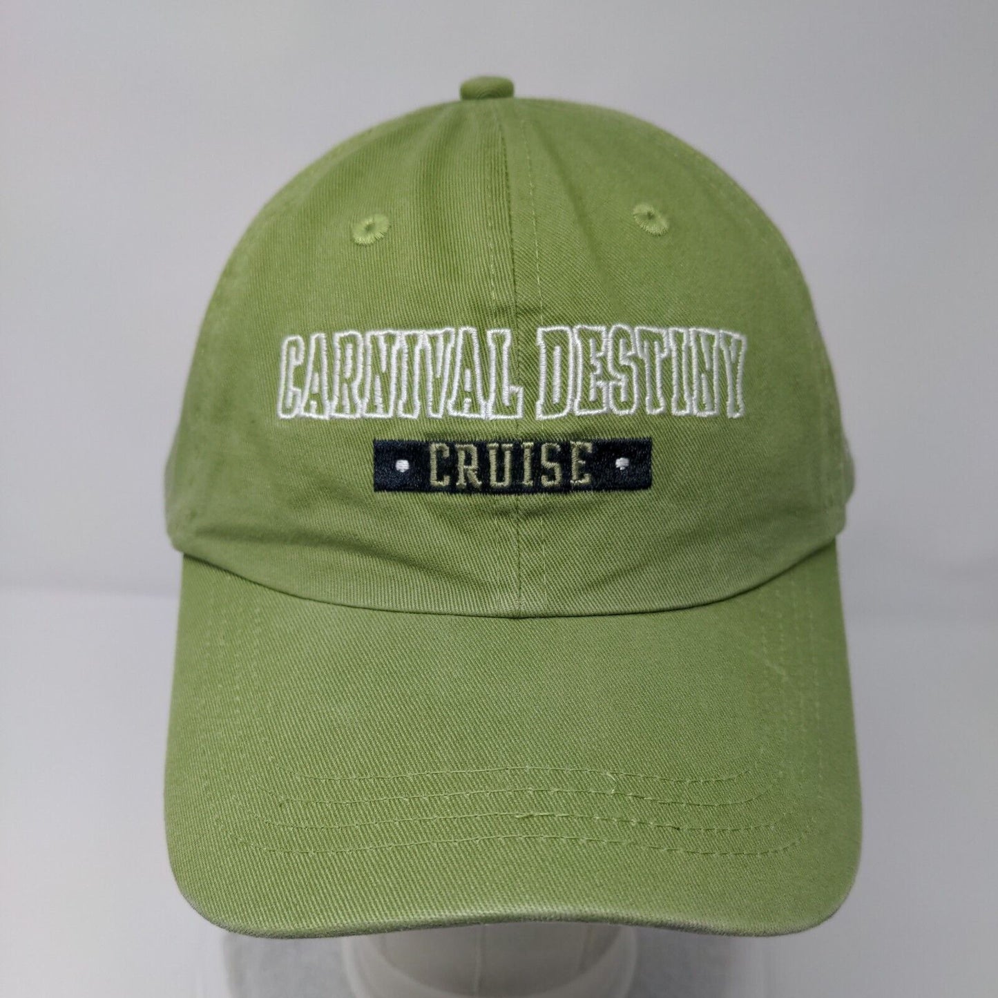Carnival Destiny Cruise Slideback Hat Green OSFA Embroidered 6 Panel