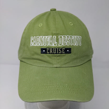 Carnival Destiny Cruise Slideback Hat Green OSFA Embroidered 6 Panel