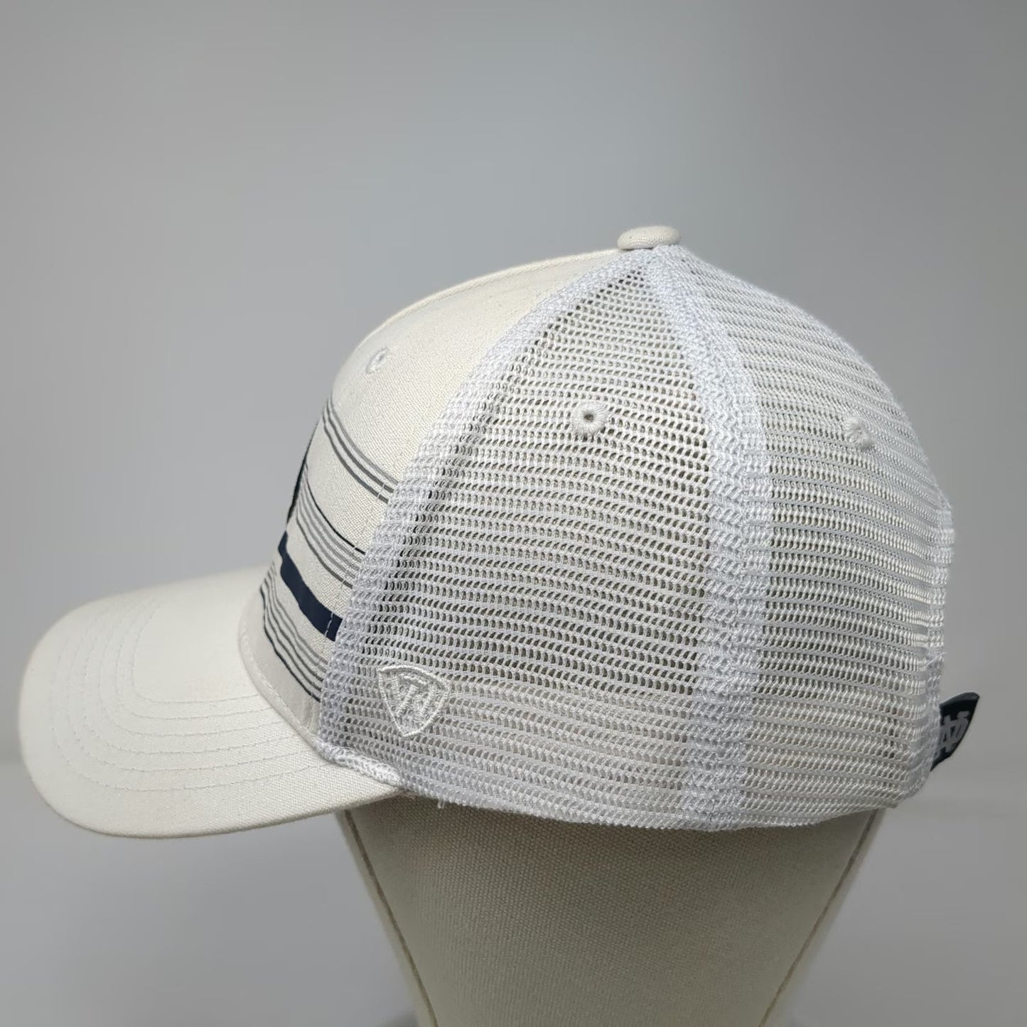 Notre Dame NCAA Top of the World White Blue Gray Black Trucker Hat One Size Mesh