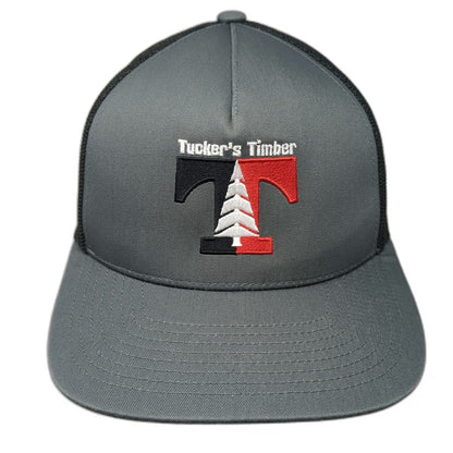 Pacific Headwear Gray OSFM Trucker Hat Tuckers Timber Pine Tree Mesh Snapback