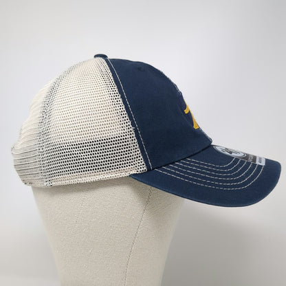 47 Brand Trucker Hat Blue OSFM FNB Yellow Logo Green Underbrim Contrast Stitch