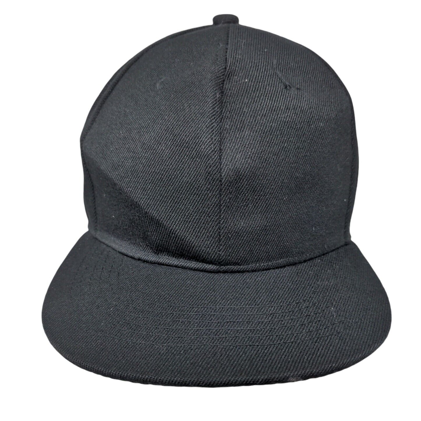 Unbranded Snapback Hat Solid Black One Size Adjustable Blank 6 Panel