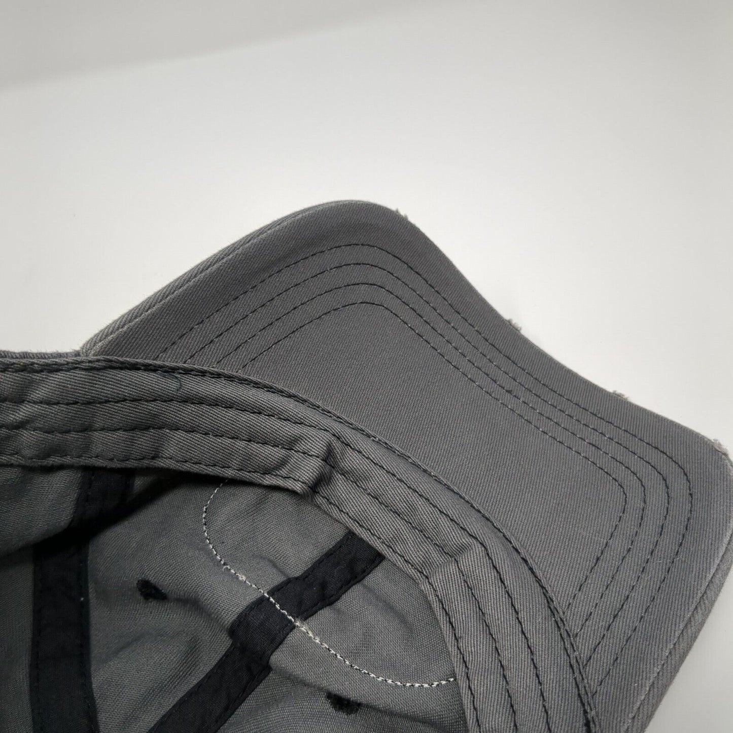 Pflueger Slideback Hat Gray One Size Adjustable Embroidered Distressed Cotton