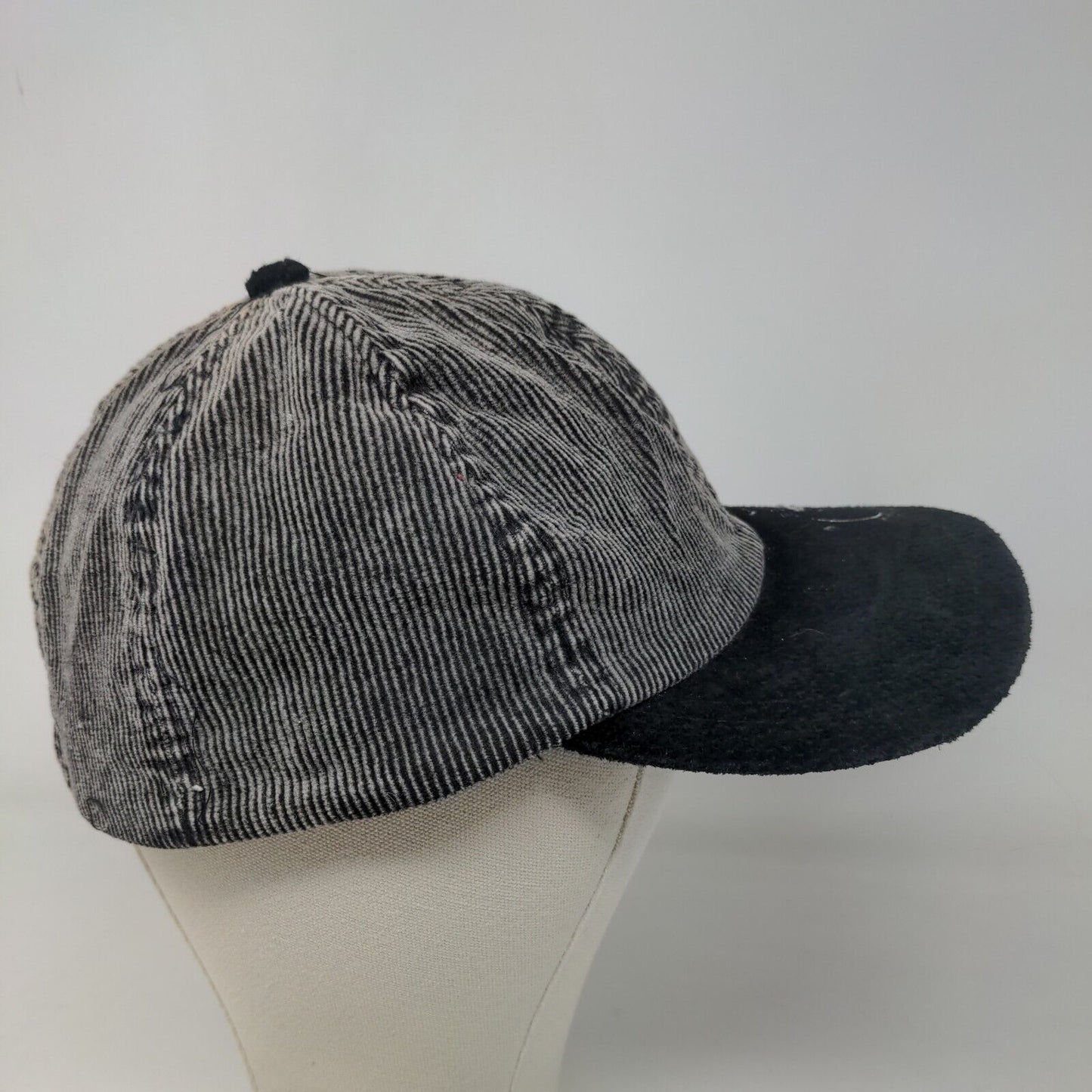 KP Women's Slideback Corduroy Hat Gray Embroidered Cat Logo Cotton