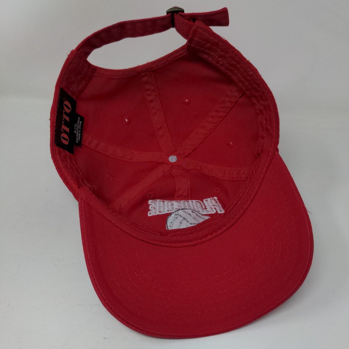 Plainedge Vovou Slideback Hat Red OSFM Adjustable Embroidered Otto