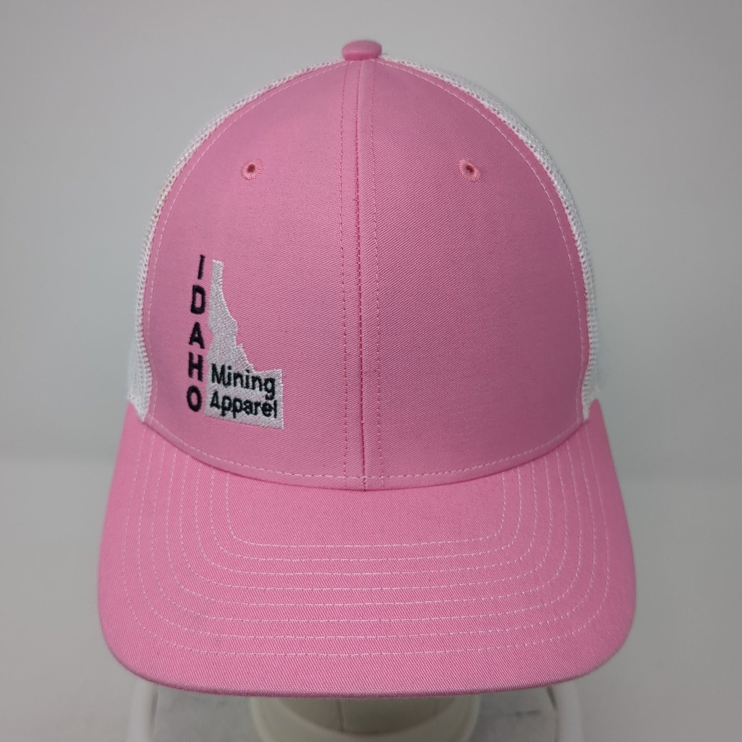 Idaho Mining Apparel Trucker Hat Pink One Size Adjustable Mesh Back Richardson