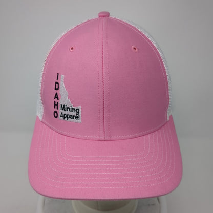 Idaho Mining Apparel Trucker Hat Pink One Size Adjustable Mesh Back Richardson