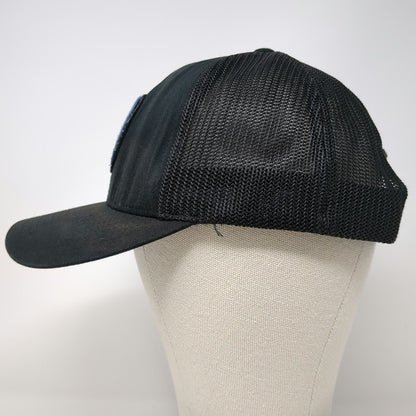 TravisMathew Trucker Hat Black Blue One Size Mesh Back Snapback Flexfit 110