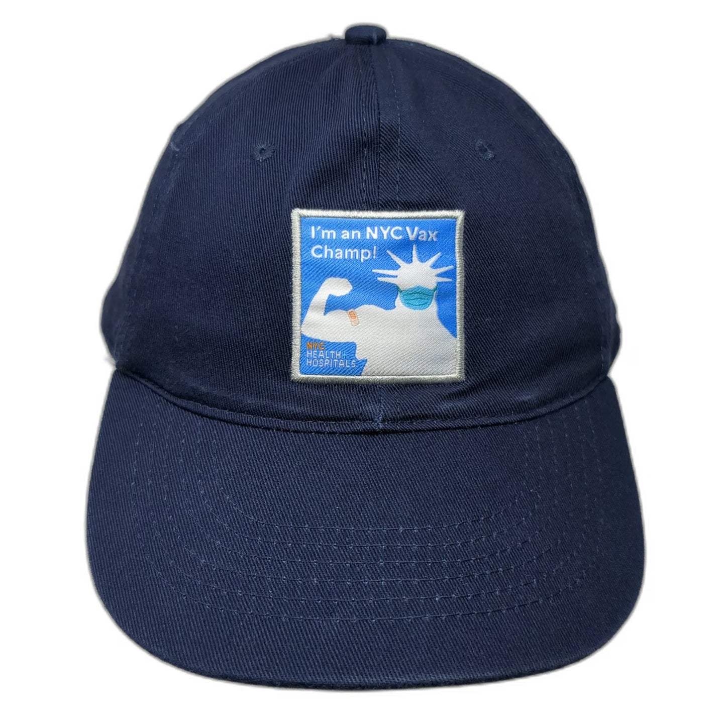 Stronghold PFA Baseball Cap Blue One Size Strapback NYC Health Hospitals Vax Hat