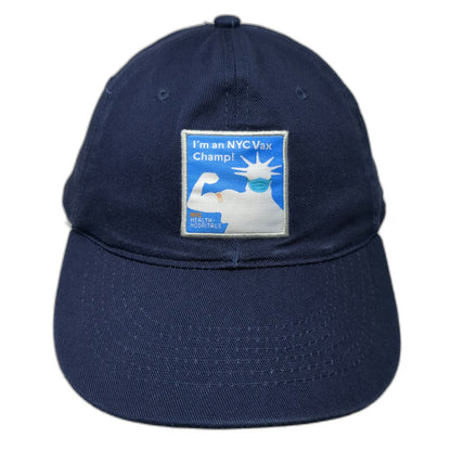 Stronghold PFA Baseball Cap Blue One Size Strapback NYC Health Hospitals Vax Hat