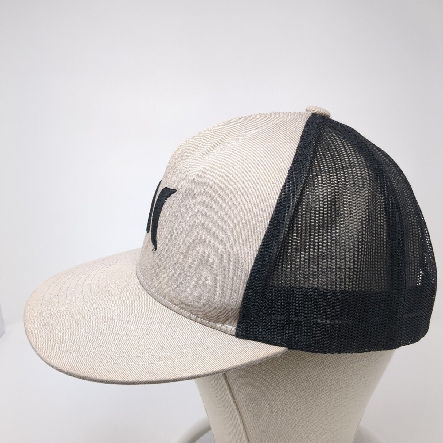 Hurley Snapback Trucker Hat Tan OS Adjustable Embroidered Mesh Back Yupoong