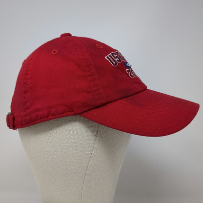 American Needle Baseball Cap Red One Size US Open 2011 Tennis Hat Slideback