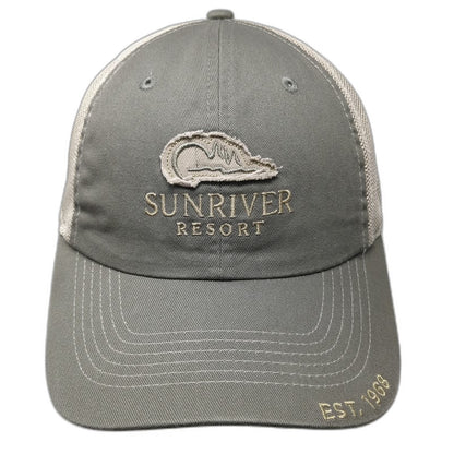 Imperial Trucker Hat Gray Beige One Size Mesh Back Snapback Sunriver Resort