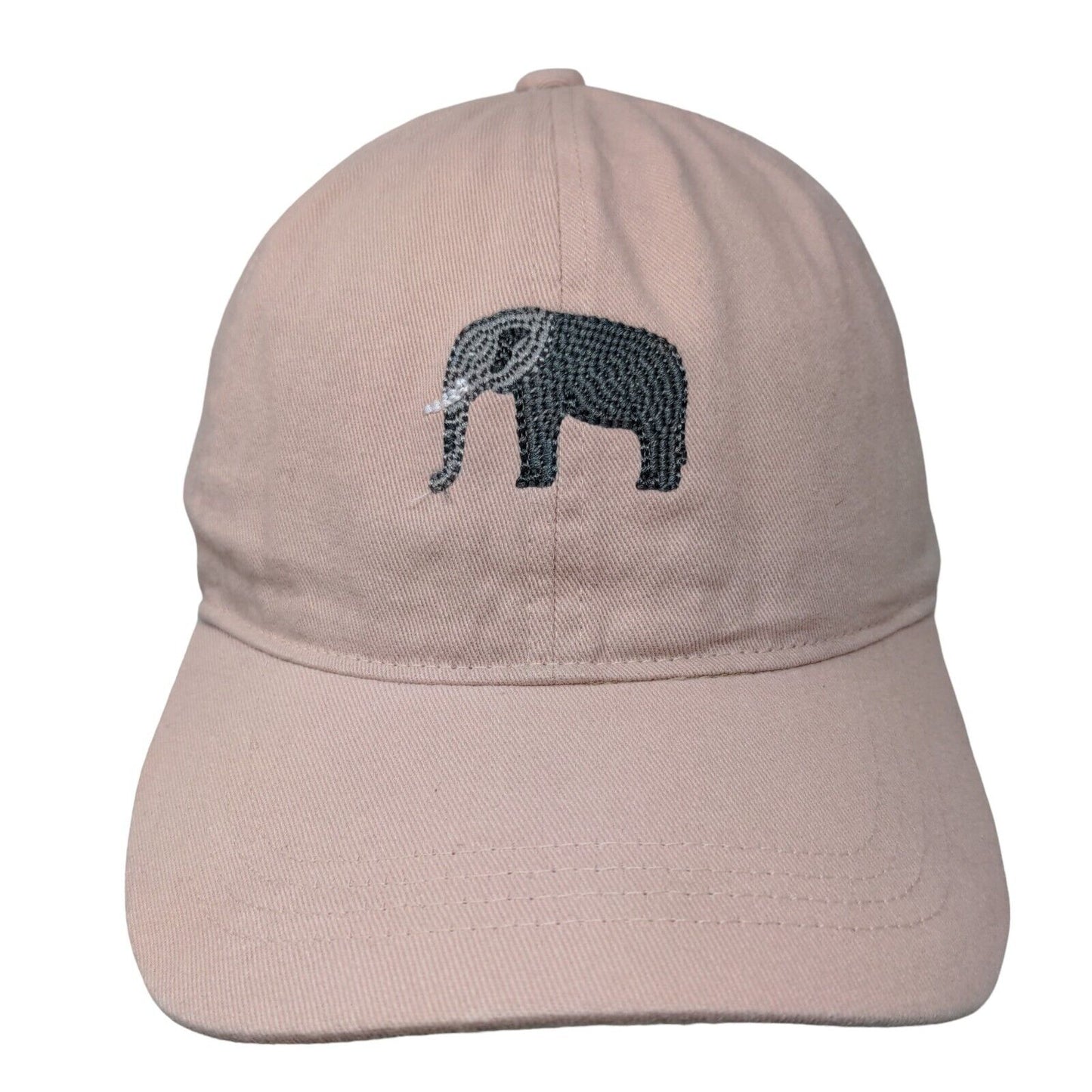 Elephant Slideback Hat Pink OSFM Embroidered 6 Panel David And Young