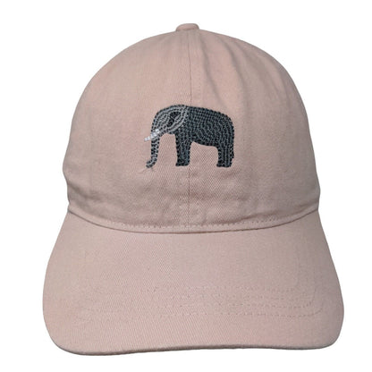 Elephant Slideback Hat Pink OSFM Embroidered 6 Panel David And Young