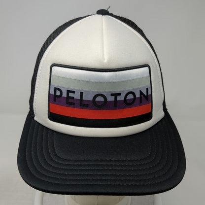 Peloton Trucker Hat Black One Size Mesh Back Foam Front Snapback Logo Patch