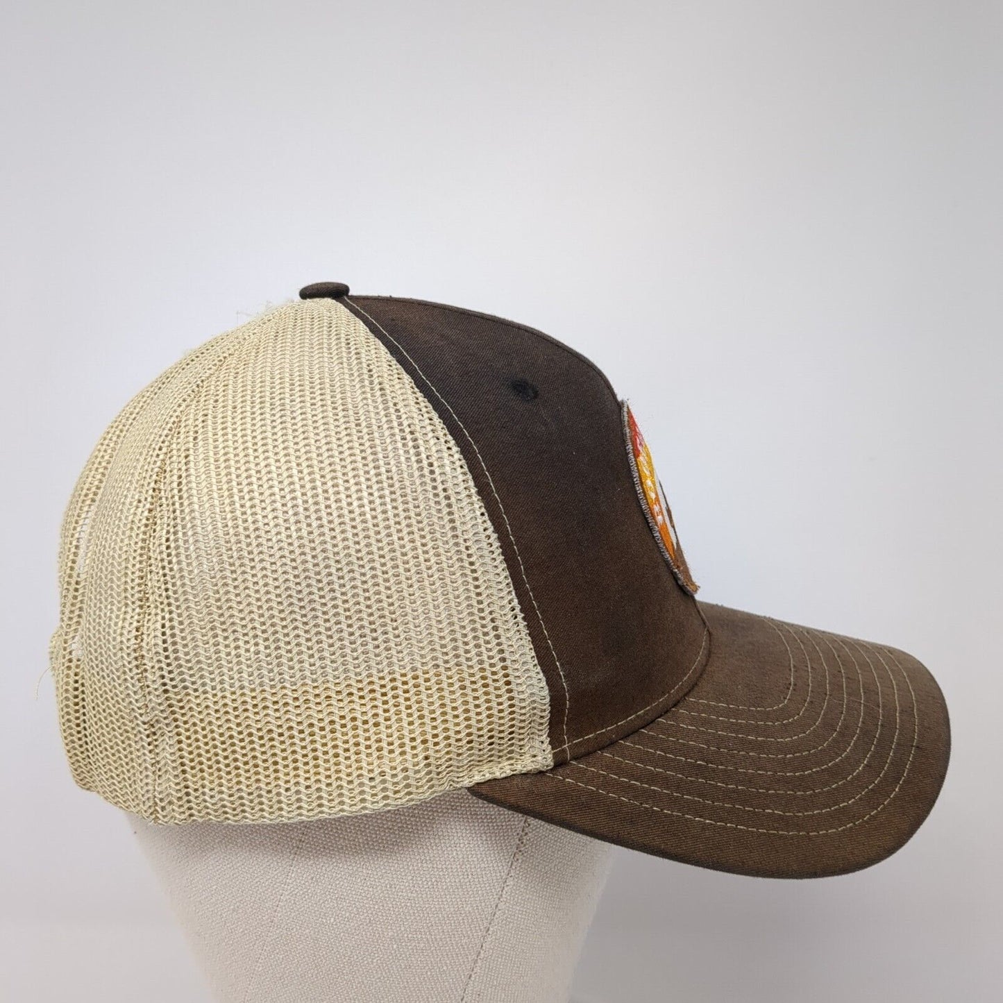 Rodeo Ranch Snapback Trucker Hat Brown One Size Adjustable Mesh Back Richardson