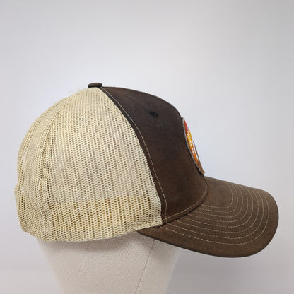 Rodeo Ranch Snapback Trucker Hat Brown One Size Adjustable Mesh Back Richardson