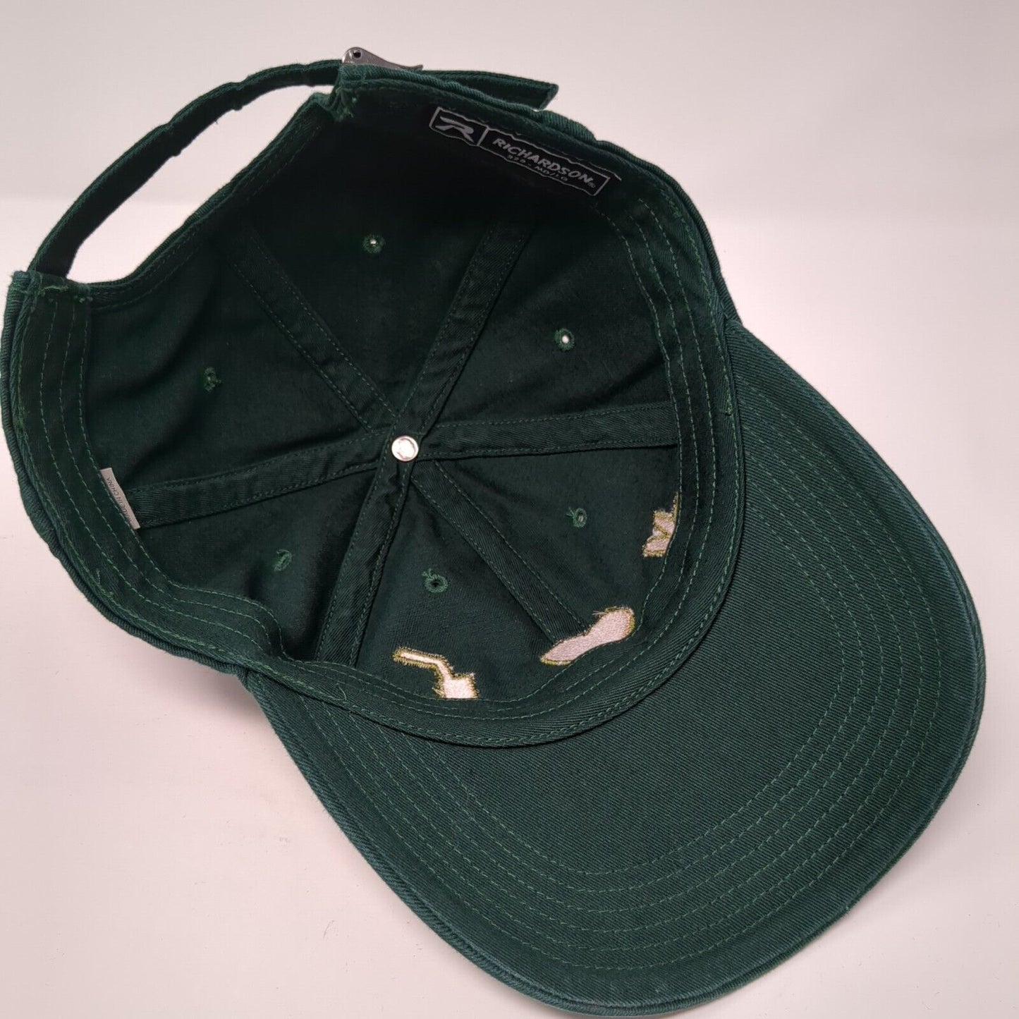 Peace Sign Heart Slideback Hat Green M/L Solid Adjustable Richardson