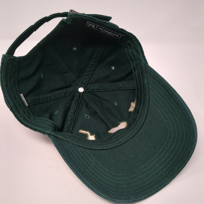 Peace Sign Heart Slideback Hat Green M/L Solid Adjustable Richardson