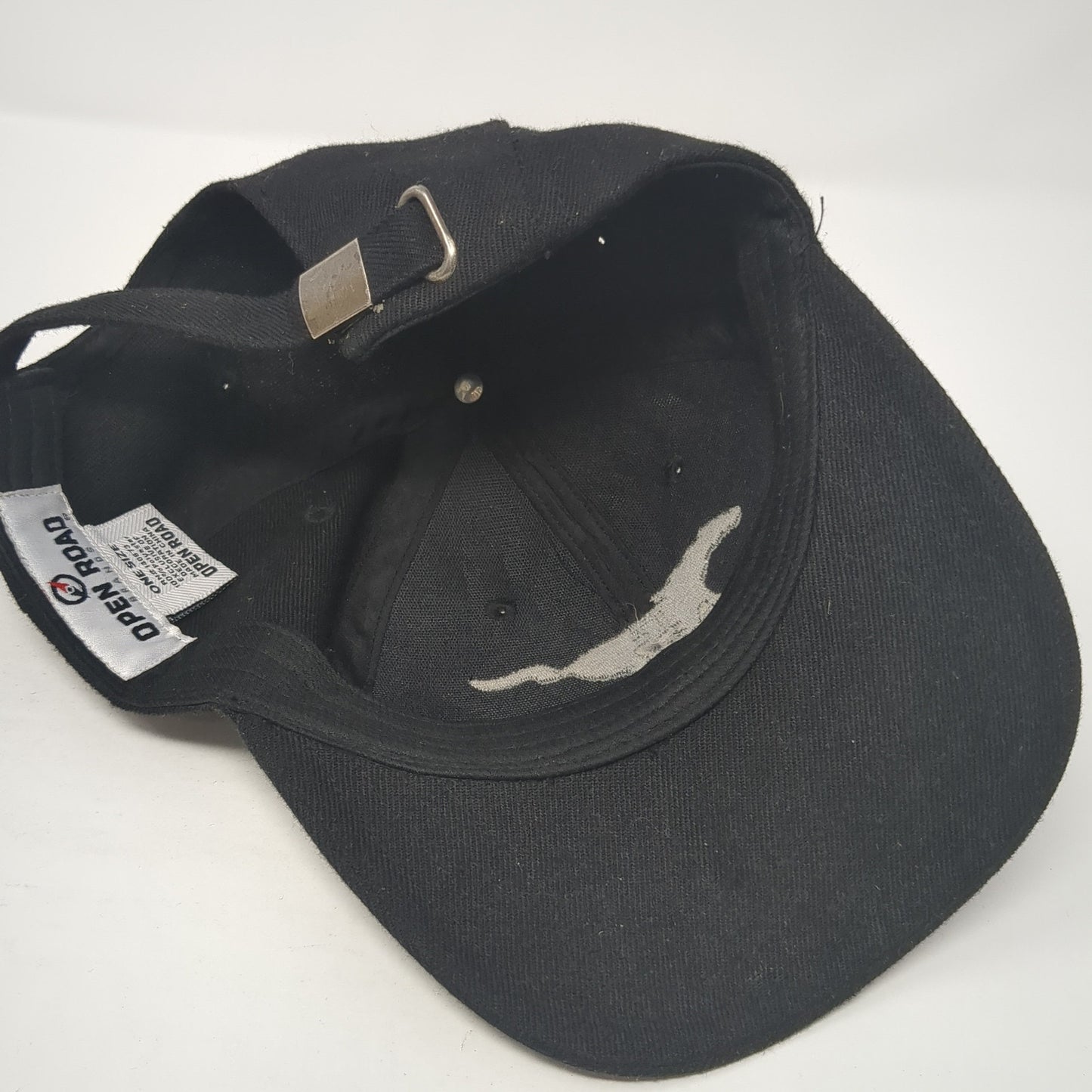 Mustang Slideback Hat Black One Size Adjustable Embroidered Open Road