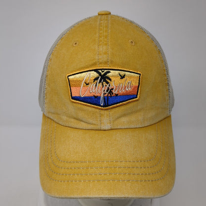 California Slideback Trucker Hat Yellow One Size Adjustable Mesh Back 6 Panel