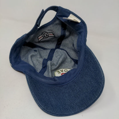 Boy's Strapback Hat Blue Denim 100% Cotton Size 7-14 Embroidered Military Love