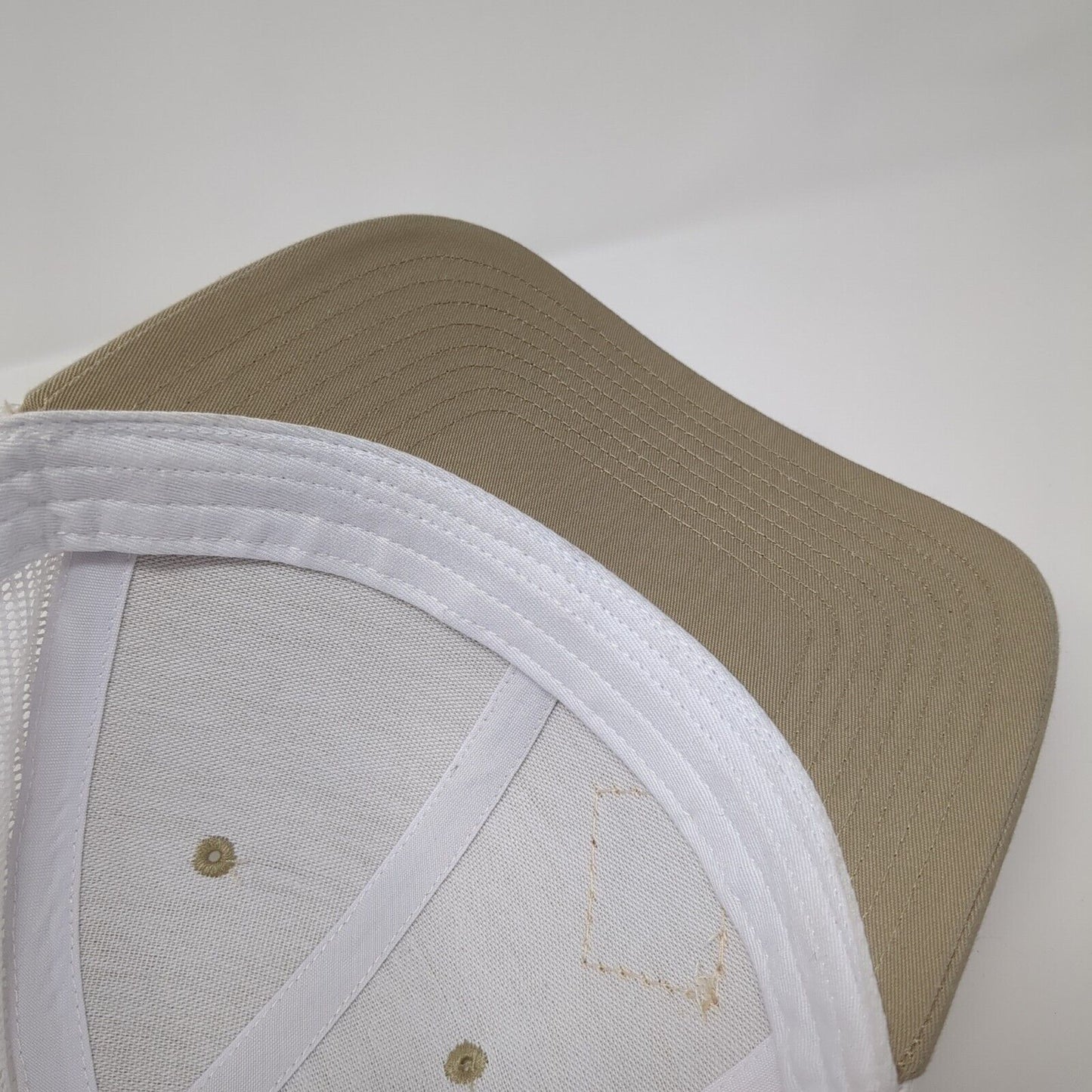 Richardson Snapback Mesh Back Trucker Hat Tan One Size Leather Patch