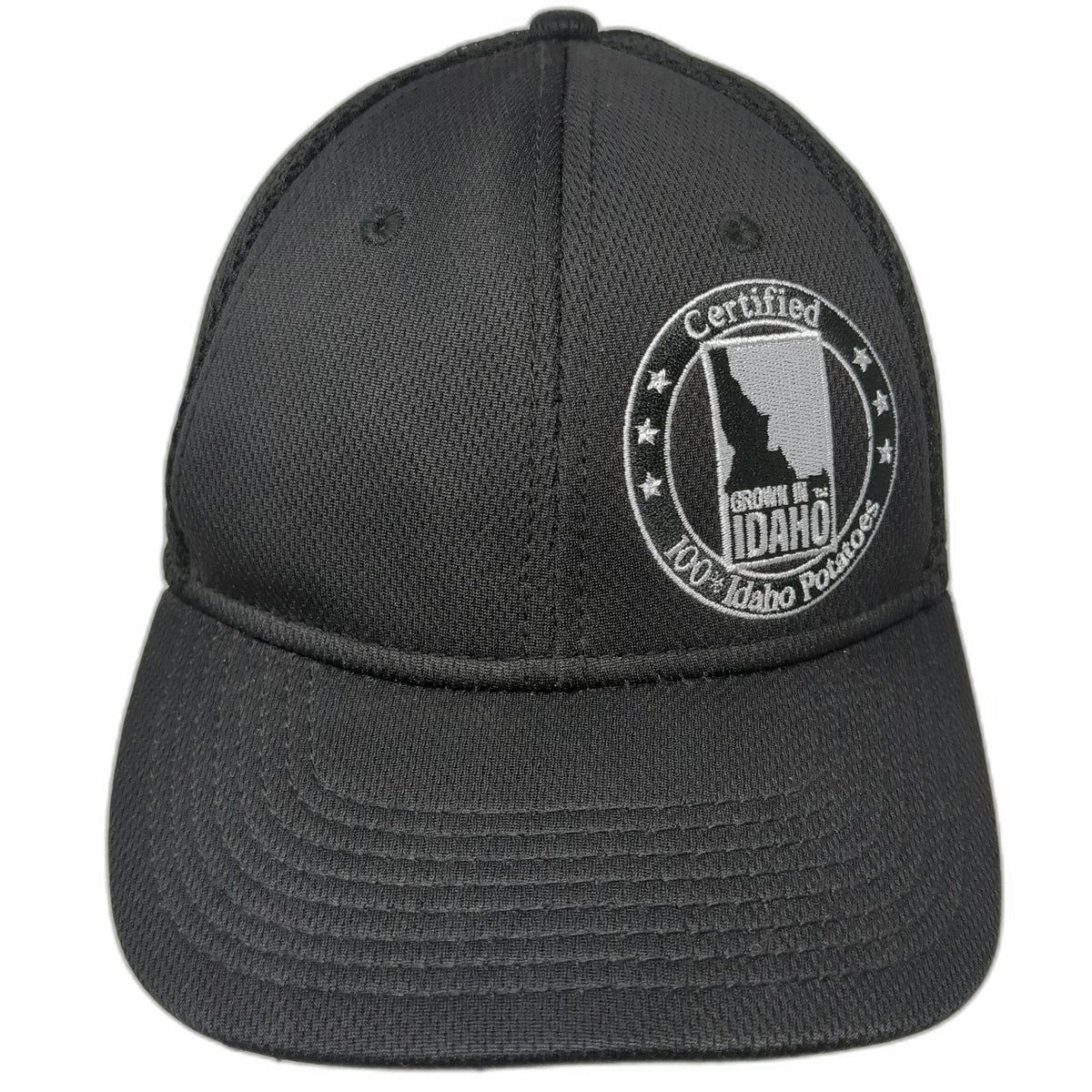 Baseball Cap Black L Mesh Back Stretch Fit Idaho Potatoes Certified Grown Hat