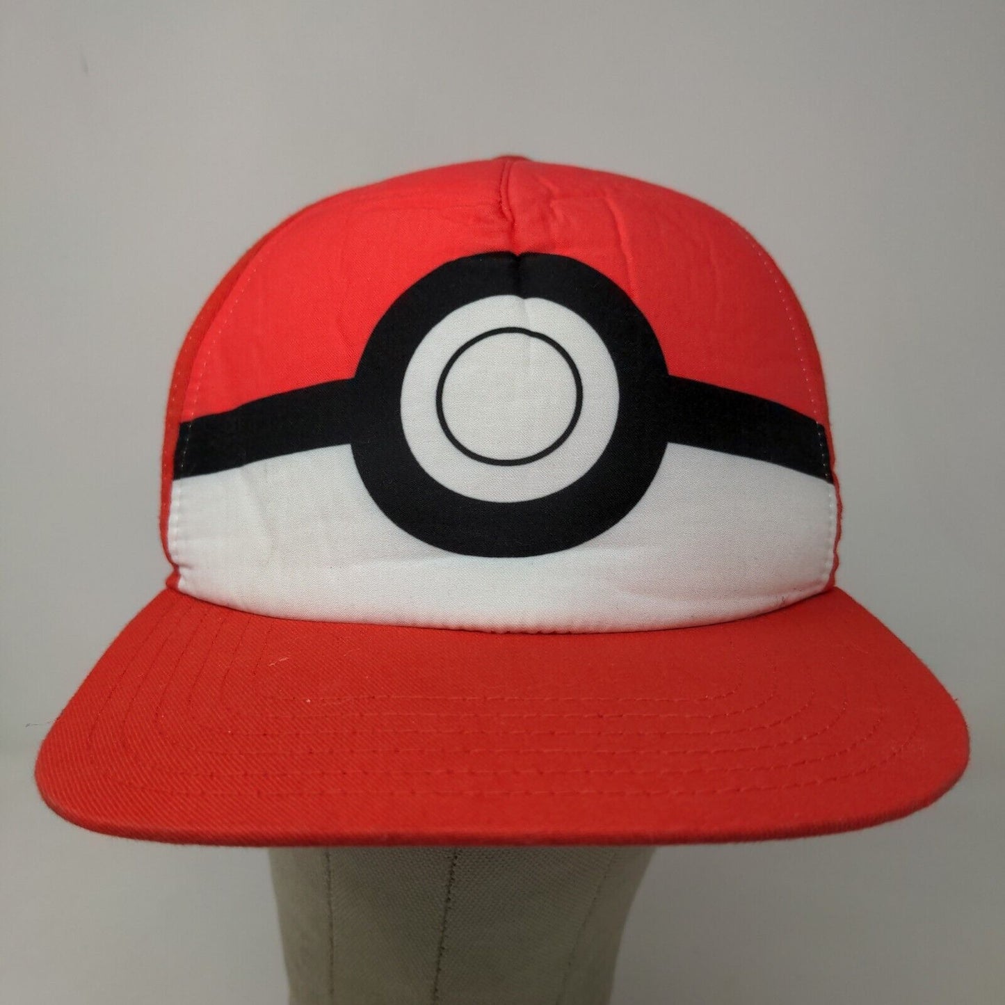 Pokemon Boy's Snapback Hat Red OSFM Embroidered Spell Out Logo Poke Ball