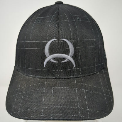 Cinch Baseball Cap Black XL Flexfit Grid Pattern Lead Dont Follow Embroidery Hat