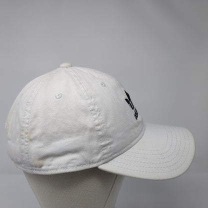 Adidas Slideback Hat White One Size Adjustable Embroidered Trefoil Cotton
