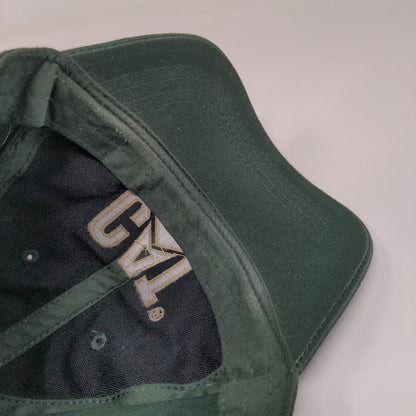 CAT Slideback Hat Green One Size Adjustable Embroidered Vented Holes Cotton