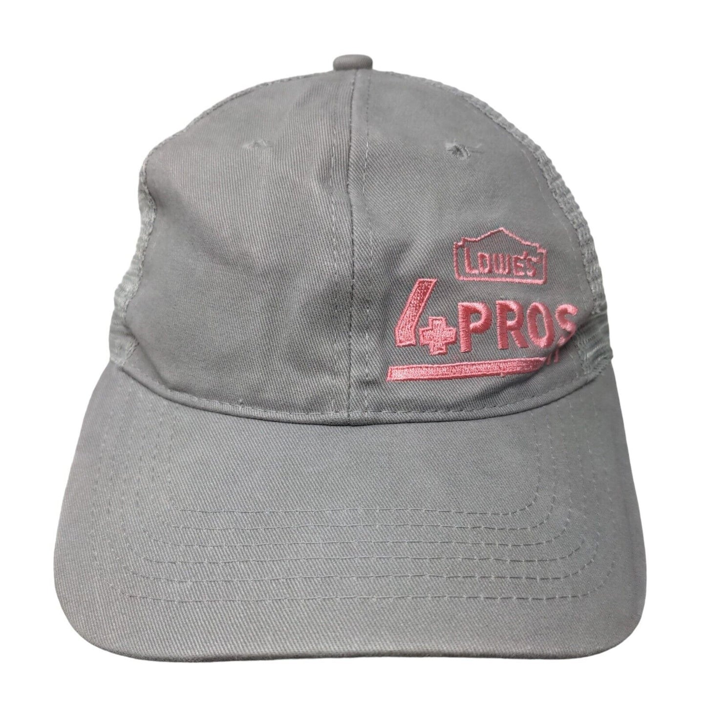 Lowe's 4Pros Snapback Mesh Back Trucker Hat Gray One Size Embroidered