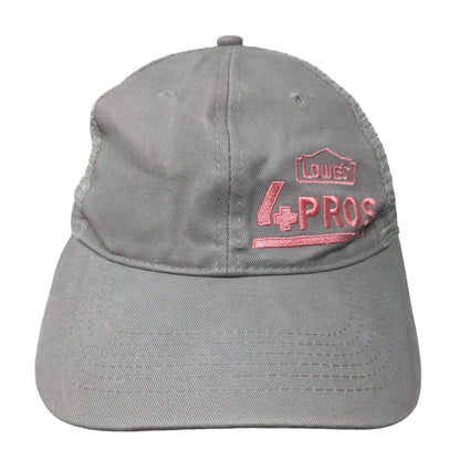 Lowe's 4Pros Snapback Mesh Back Trucker Hat Gray One Size Embroidered