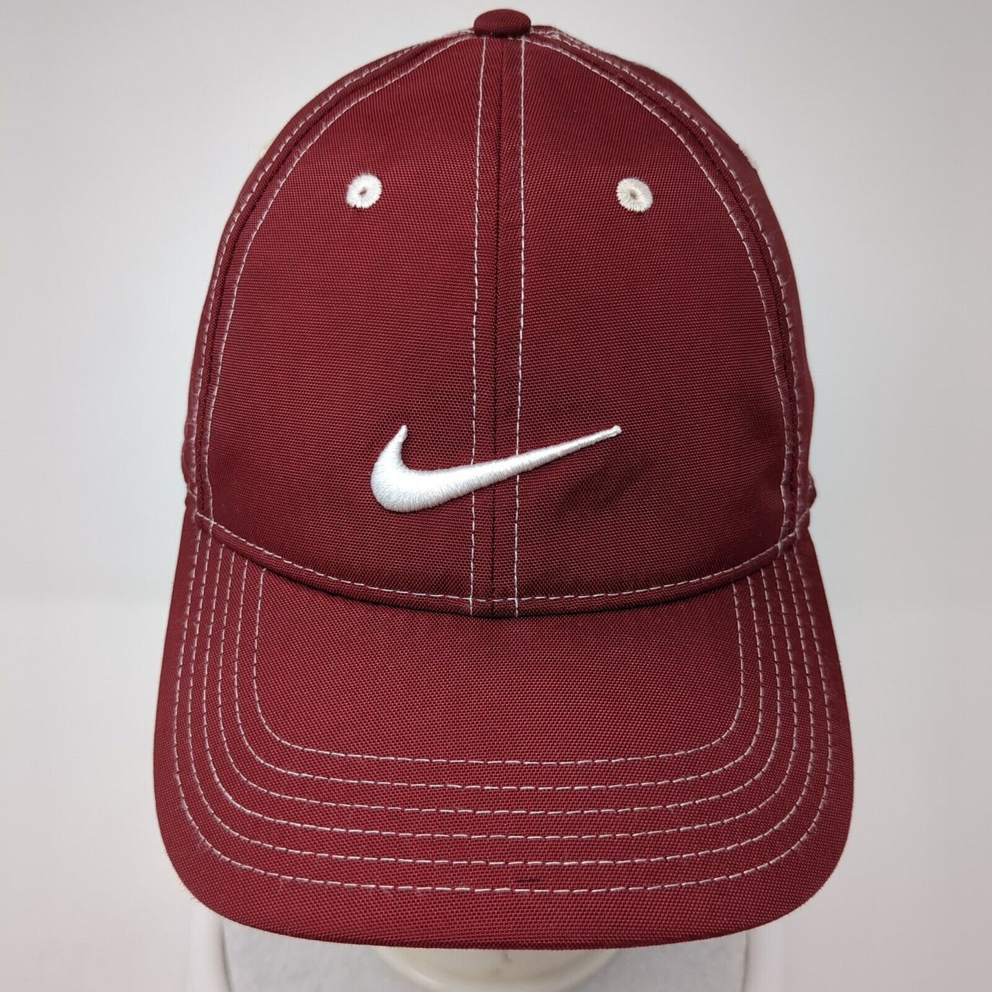 Nike Golf Strapback Hat Red One Size Adjustable Embroidered Swoosh Polyester