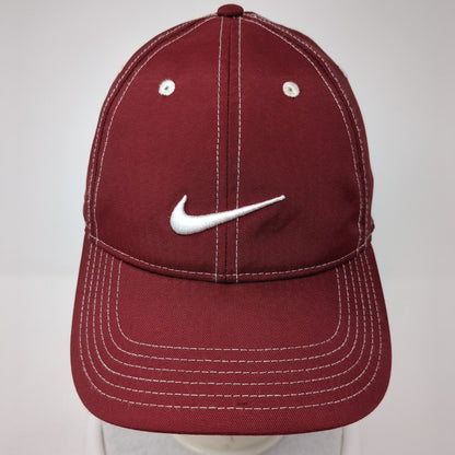 Nike Golf Strapback Hat Red One Size Adjustable Embroidered Swoosh Polyester