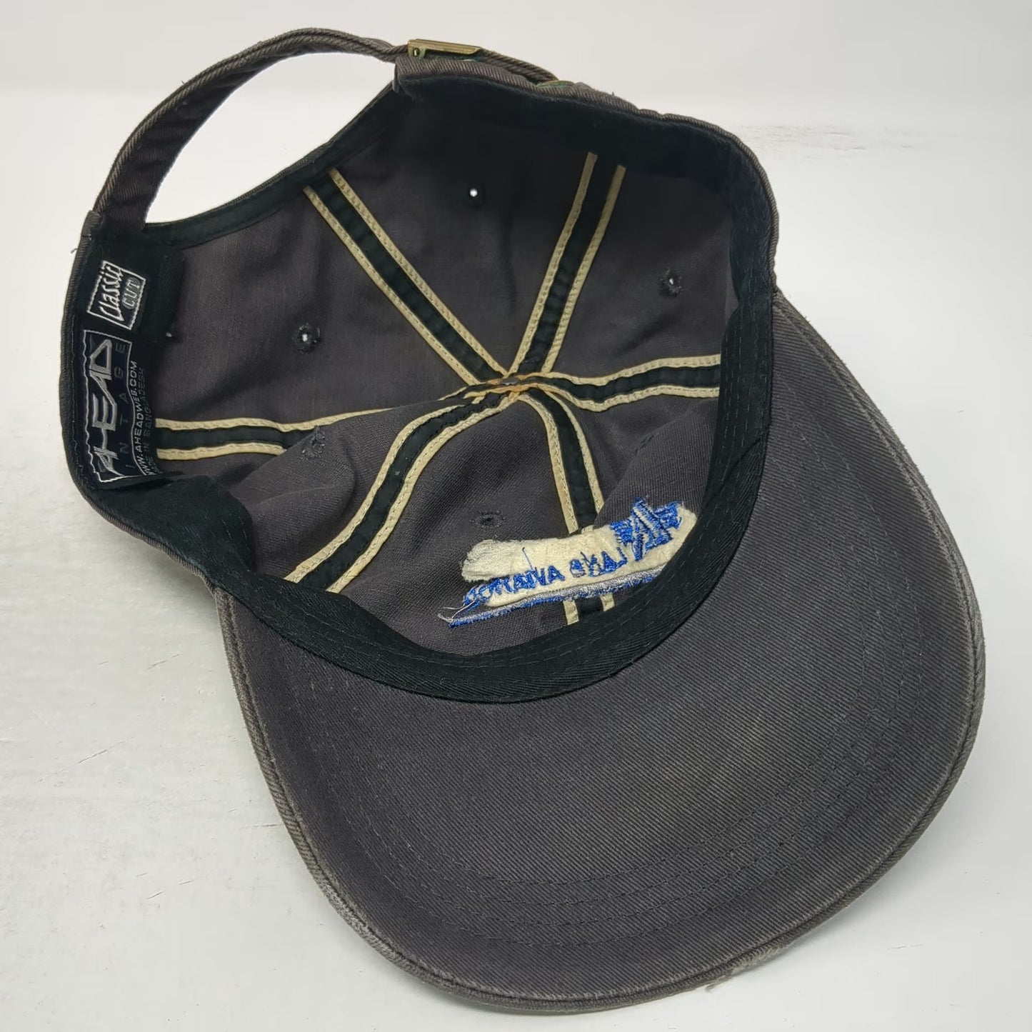 Ahead Baseball Cap Gray One Size Lane Aviation Logo Slideback Hat Industrial