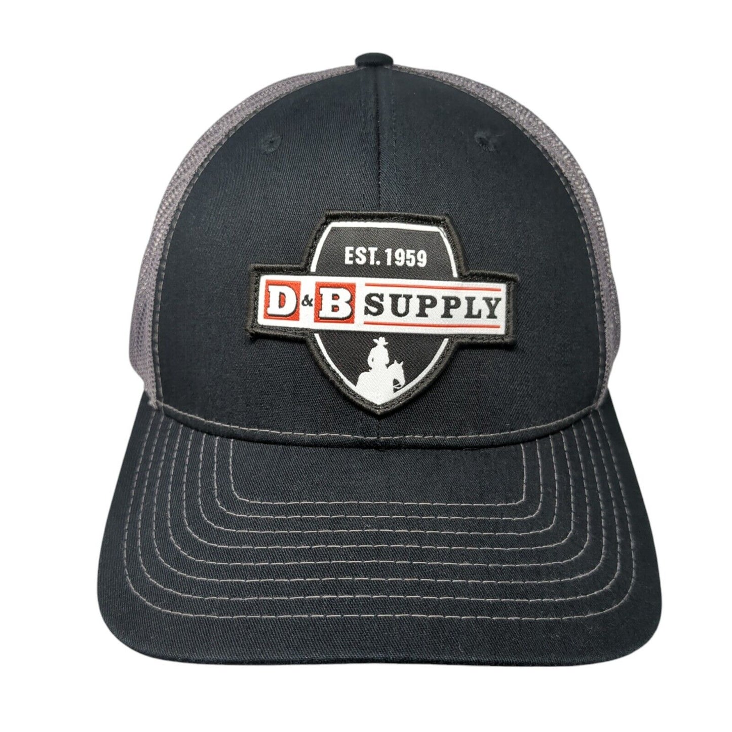 D&B Supply Patch Snapback Trucker Hat Black One Size Mesh Back Richardson