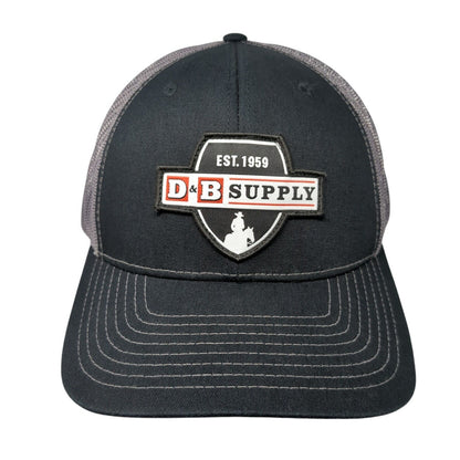 D&B Supply Patch Snapback Trucker Hat Black One Size Mesh Back Richardson