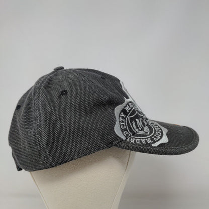 Madrid City Men's Strapback Hat Gray Adjustable Embroidered Spell Out Logo